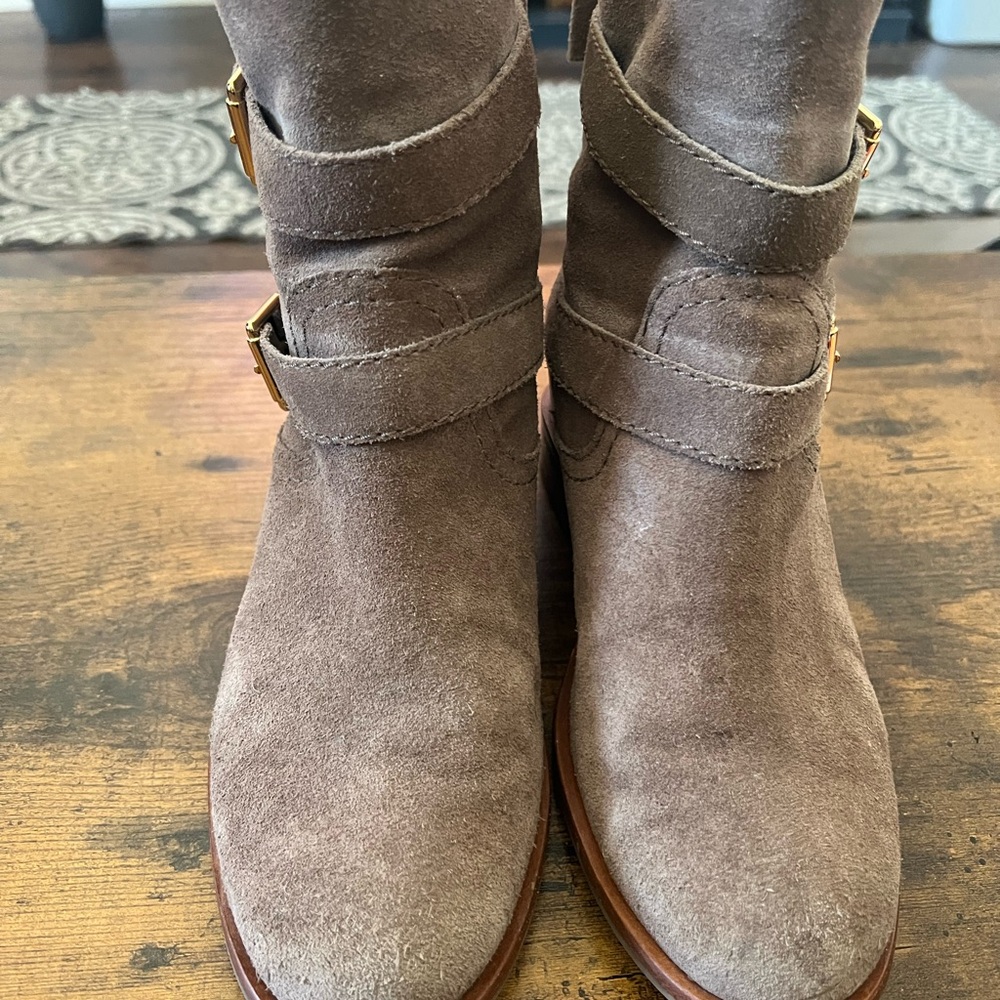 Kate Spade Taupe Suede Ankle Boots
